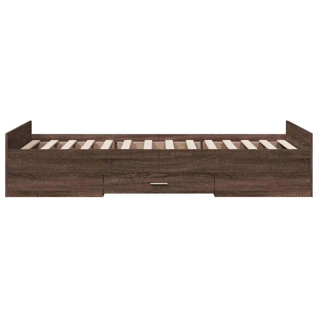 Giroletto Cassetti Rovere Marrone 100x200 cm Legno Multistrato