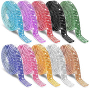 Strassband con glitterlint a 10 rotoli, 4 righe di cristalli diamantati