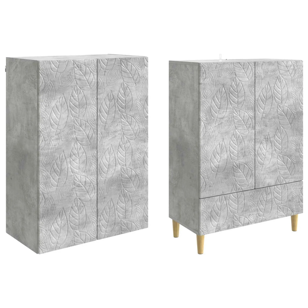 Set di armadi 2 pcs Grigio Cemento Legno ingegnerizzato