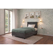 Letto imbottito Singolo 80x200 cm Vertical - Contenitore,Microfibra,Grigio