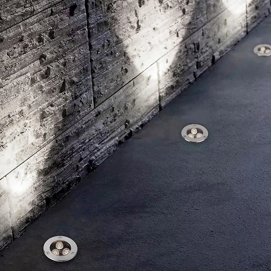FARETTO INCASSO SEGNAPASSO LED CALPESTABILE 3W LUCE FREDDA 6500K° - ALTA RESISTENZA IP65 DESIGN MODERNO IN ACCIAIO E VETRO TEMPERATO