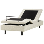 Letto Tessuto Beige chiaro Elettrico Regolabile con Telecomando 90 x 200 cm