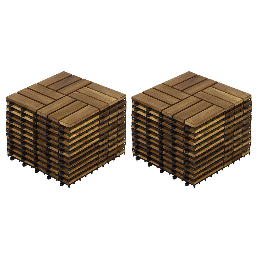 Piastrelle da esterno ad incastro 30;5x30;5 cm in legno di acacia giallo