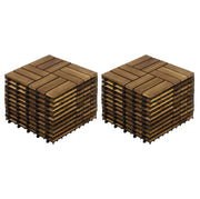 Piastrelle da esterno ad incastro 30;5x30;5 cm in legno di acacia giallo