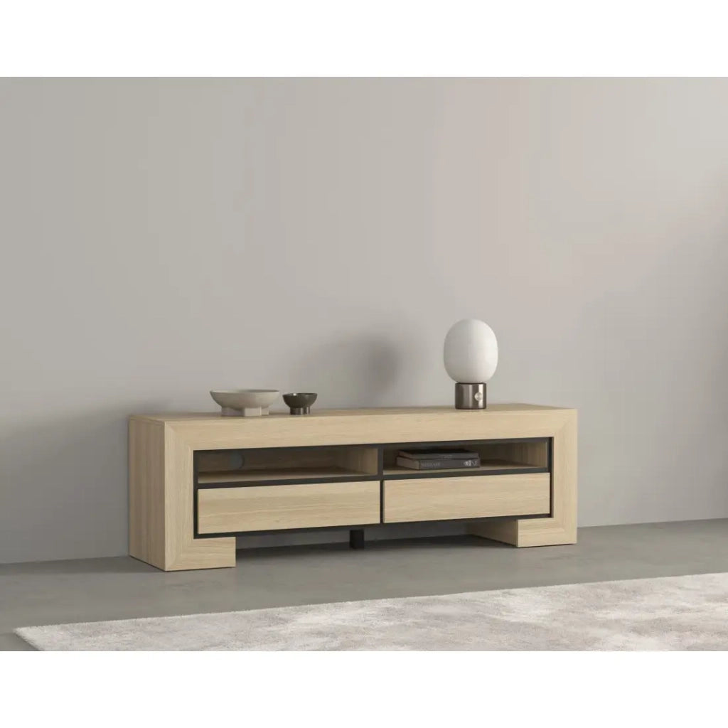 Mobile TV collezione COPA – 160x50,5x41 cm – 2 cassetti e 2 vani – Rovere elegante – Design scandinavo