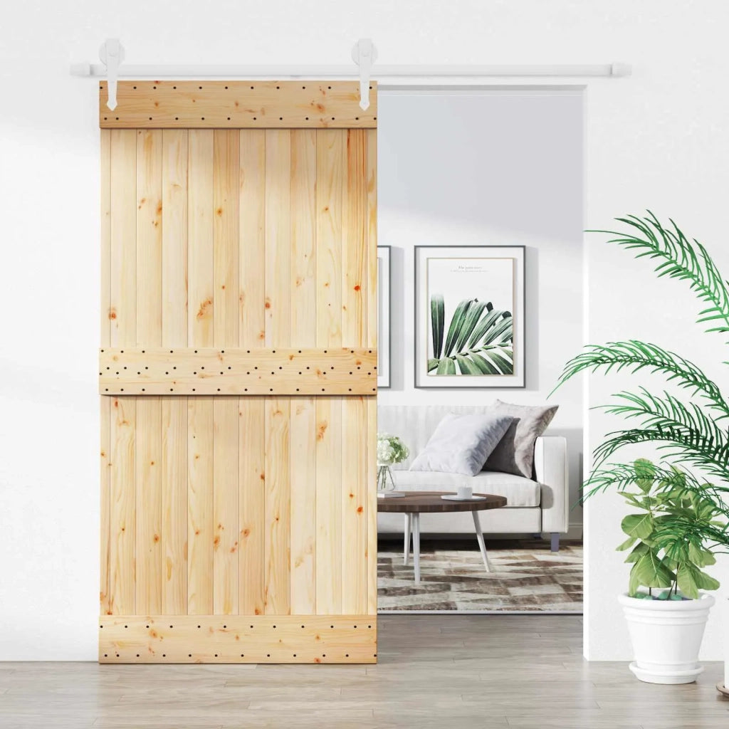 Porta scorrevole Naturale e Bianco 100 x 210 cm