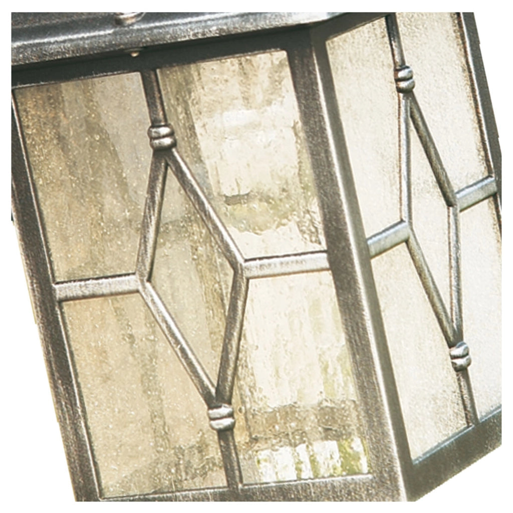 Applique Vintage-Decò Genova Alluminio Nero Vetro Argento 1 Luce E27