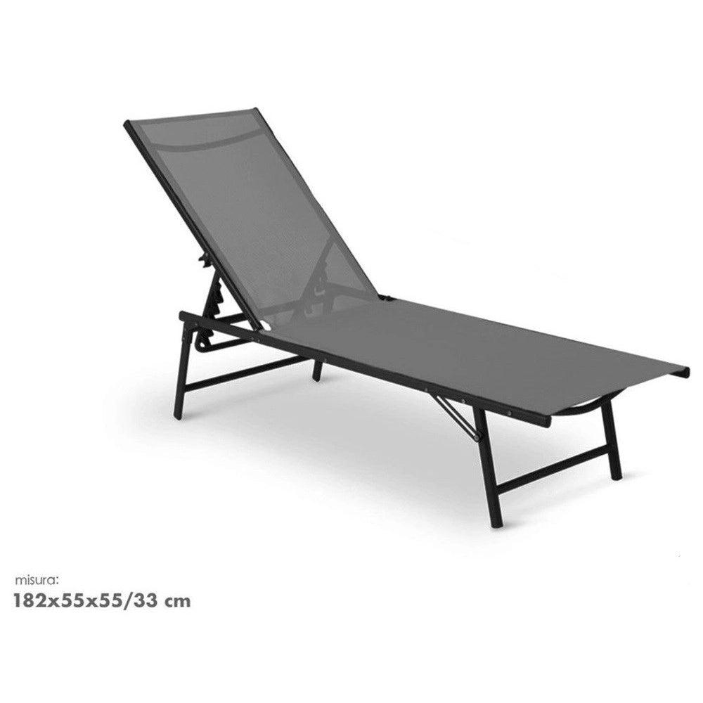 Trade Shop - Lettino Sdraio Mare Prendisole Reclinabile Pieghevole Praiano Piscina Sedia In Textilene -