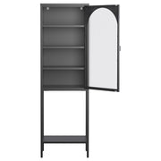 Vetrina pensile con 1 anta e ripiano regolabile - per cucina - nero - 50×35×160 cm