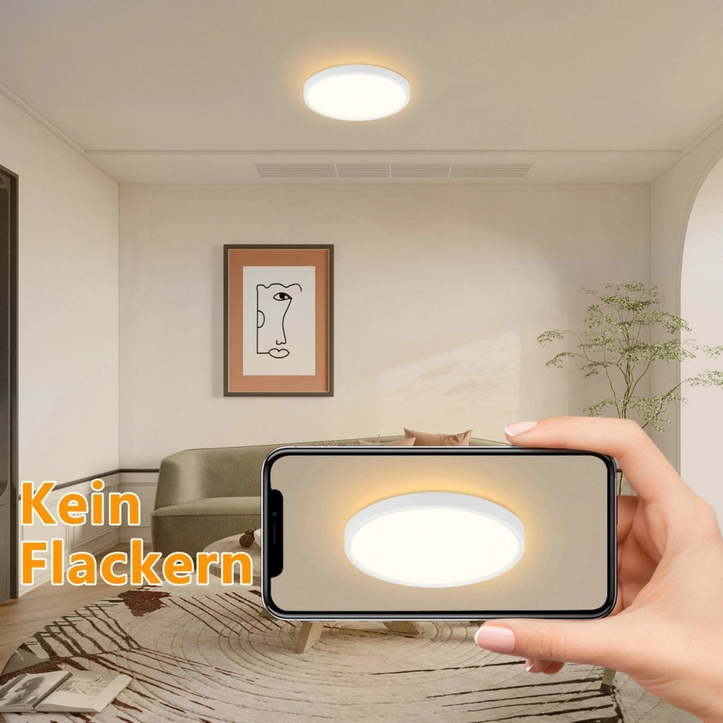 ZMH Lampada da soffitto plafoniera LED moderna bianca 22 cm 15W illuminazione economica per interni