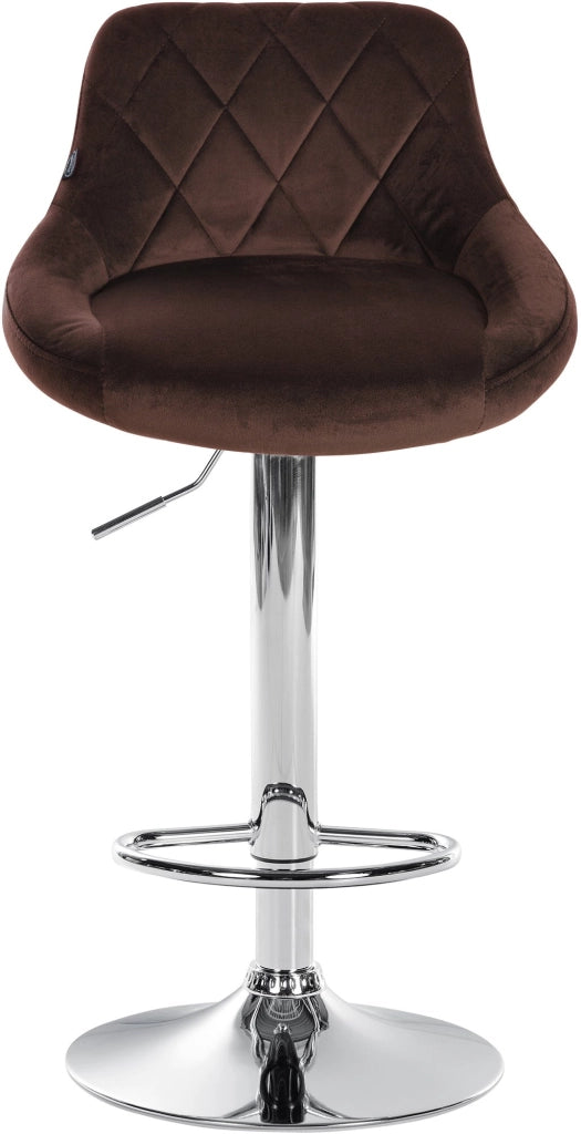 Sgabello da bar Lazio Velvet marrone,cromo