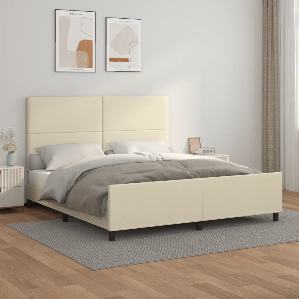Giroletto con Testiera Crema 180x200 cm in Similpelle cod mxl 57770