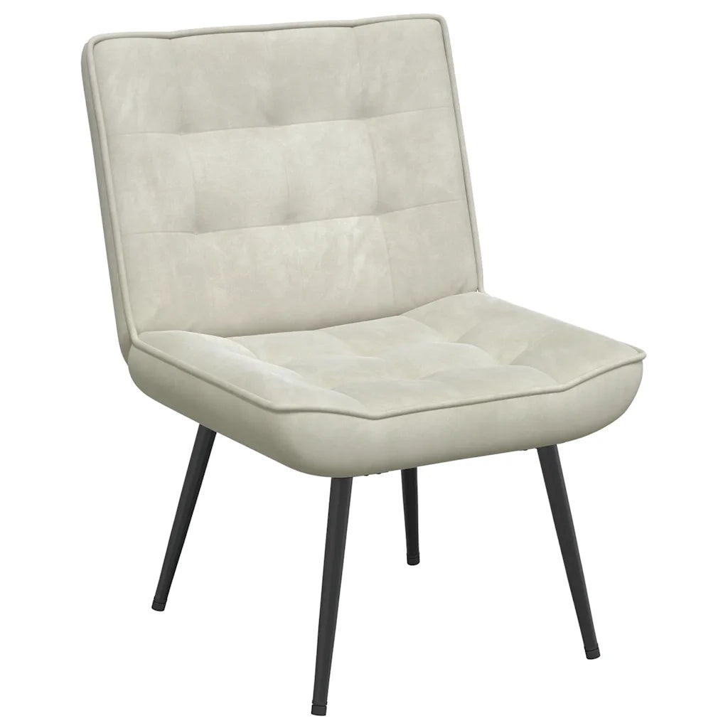 Poltrona Relax | Sedia Relax 64x74x84 cm Crema in Velluto