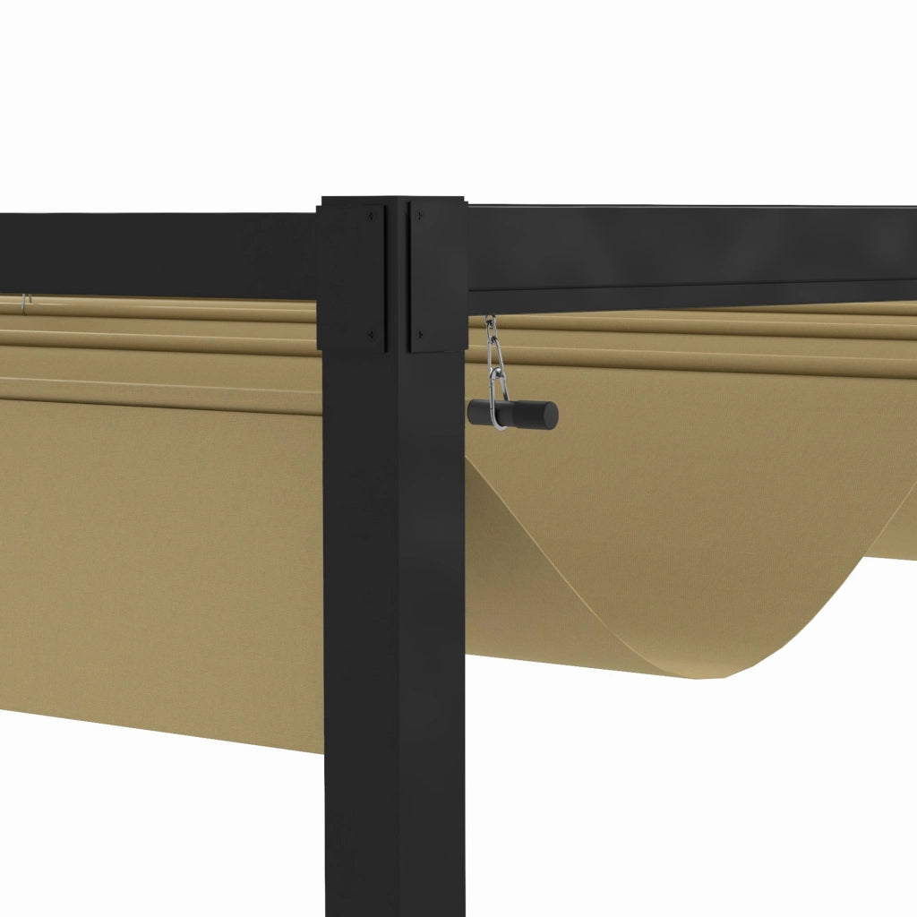 Gazebo pergola da giardino 4x3 m telaio in acciaio tetto regolabile indipendente ottima protezione solare per patio e giardino colore kaki