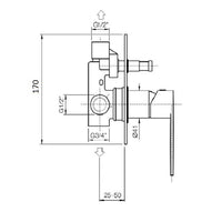Miscelatore doccia da incasso con deviatore cromato mod. Divina
