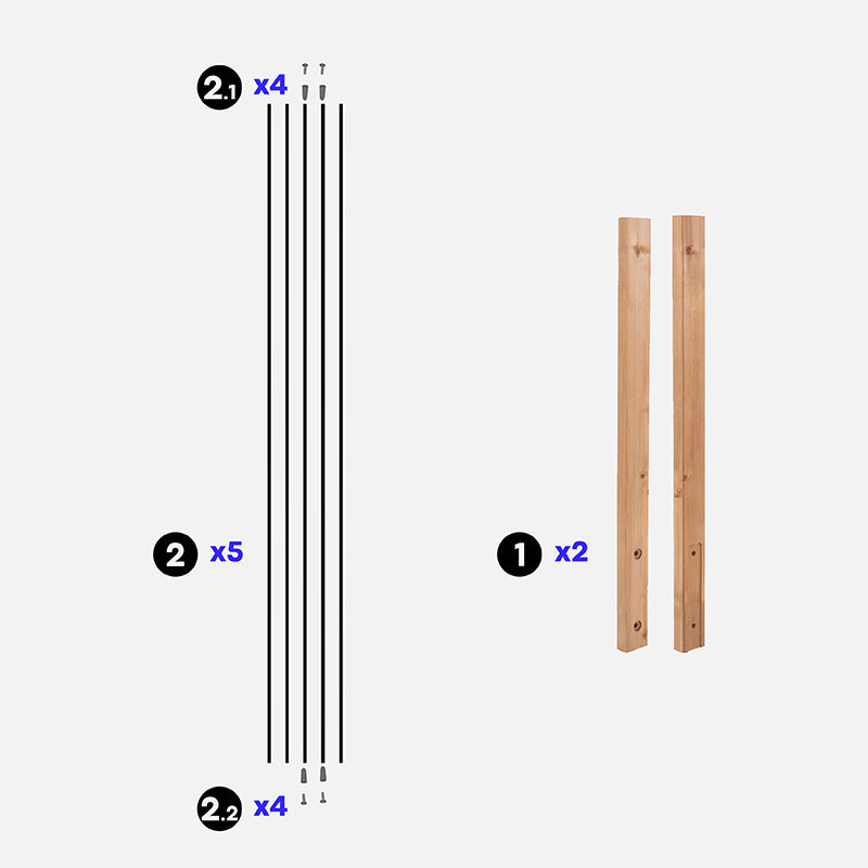Tubi MOKA - Kit di riempimento per ringhiere in legno