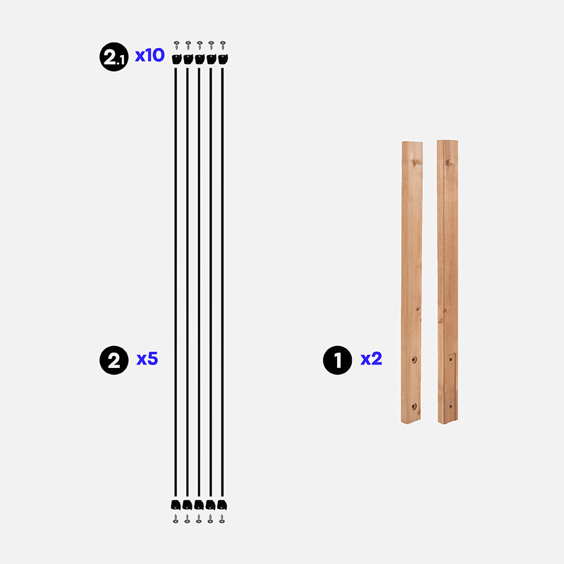 Tubi MOKA - Kit ringhiera per scale in legno