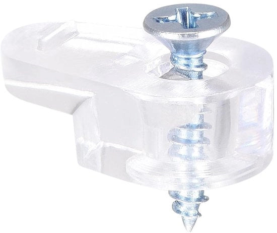 Set di viti di fissaggio per vetro da 20 - Materiale in plastica resistente - Viti in acciaio inossidabile - Disegno di presa sicuro - Installazione facile - Adatto per pannelli di vetro da 3-4mm - Viti per vetro