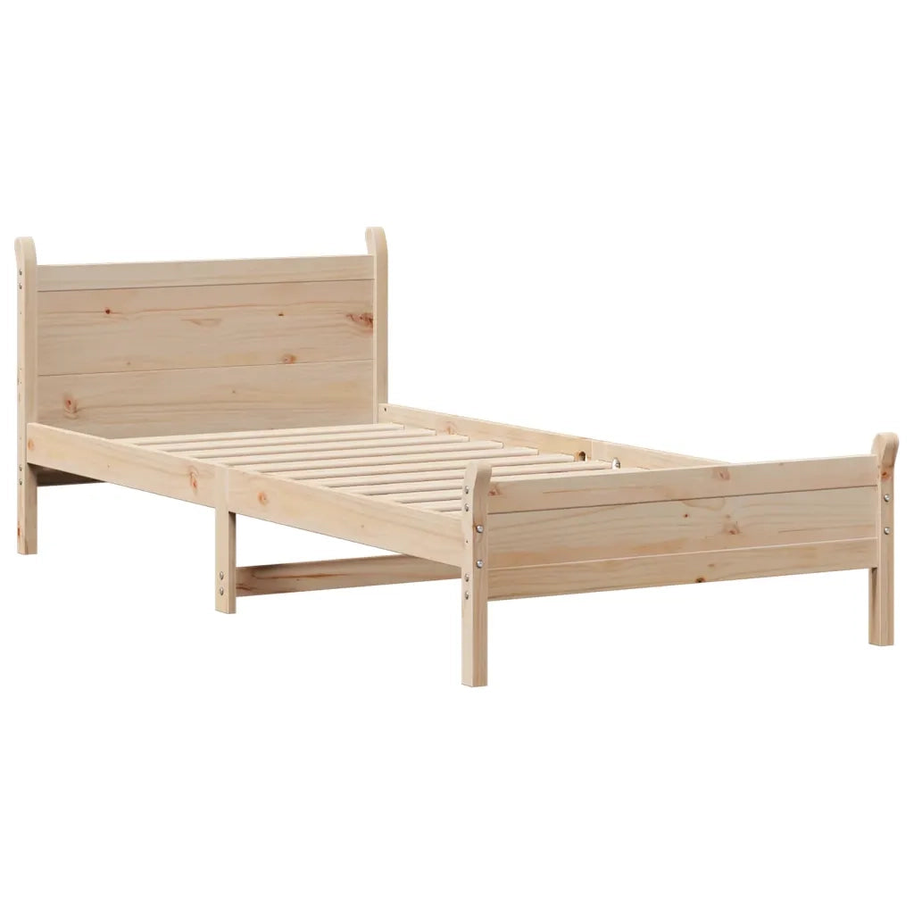 Letto senza Materasso 75x190 cm in Legno Massello Pino 855615