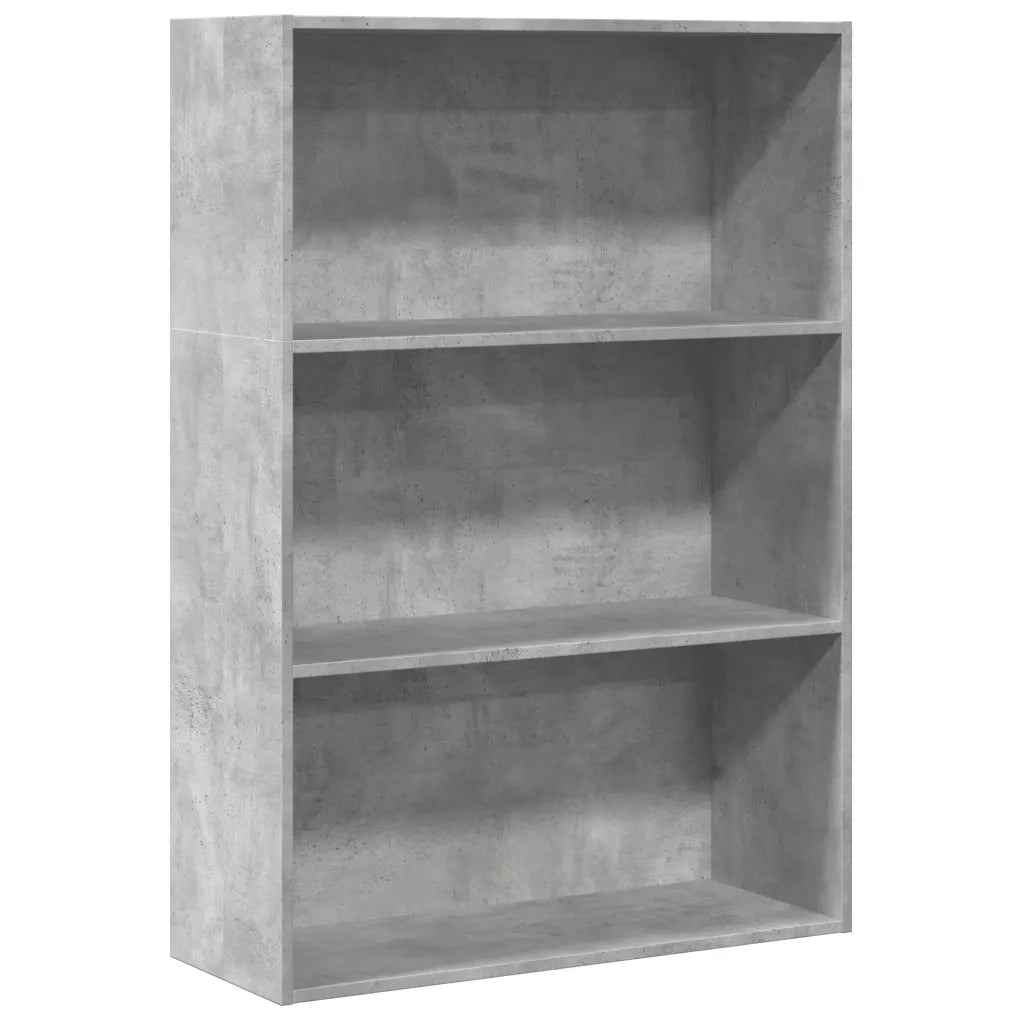 Libreria-Scaffale per Libri-Mobile di Stoccaggio Grigio Cemento 80x30x114 cm in Legno Multistrato