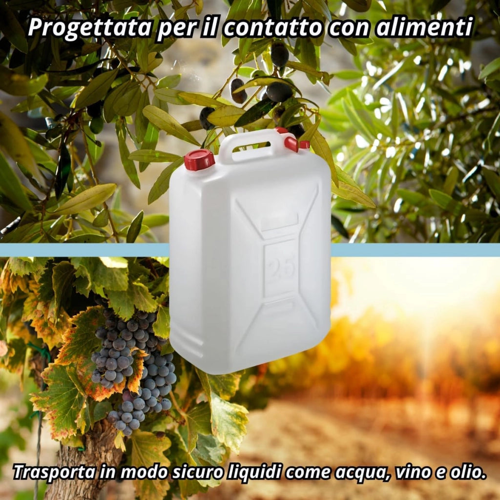 Tanica 10 litri in Plastica con Tappo e Dosatore - Fusto HDPE Contenitore Per Condensa Condizionatore - Bidone per Liquidi