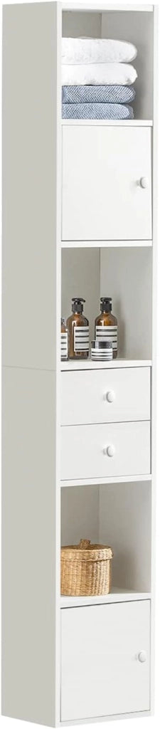 Armadio Colonna salvaspazio Mobiletto salvaspazio Scaffale Alto Cassettiera Bagno Mobiletto Bagno STR10-W
