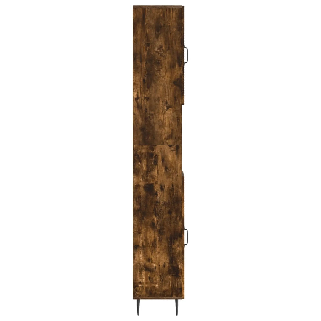 Armadio da Bagno con Ripiano Aperto HAARLEM Rovere Fumo 896820