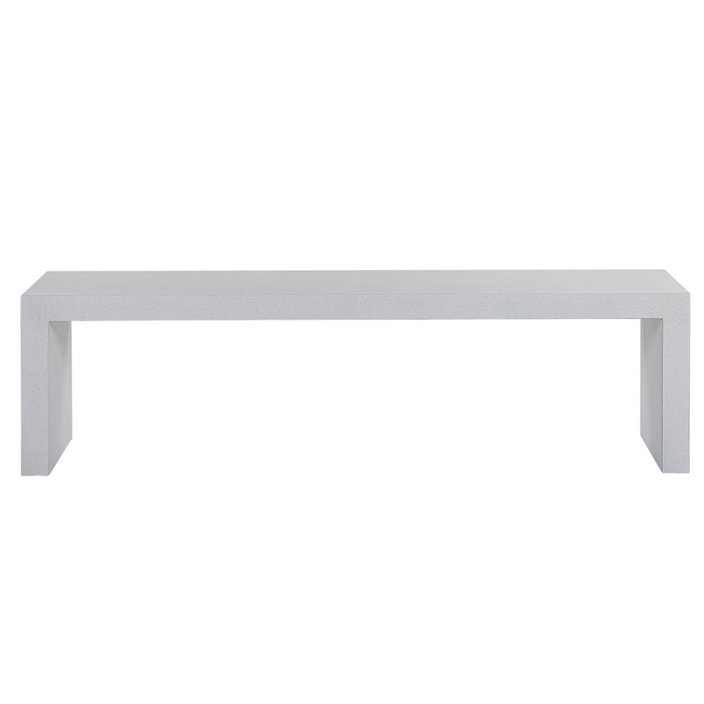 Panchina da Giardino in Cemento Bianco a 3 Posti 40 x 150 x 40 cm esterno terrazzo