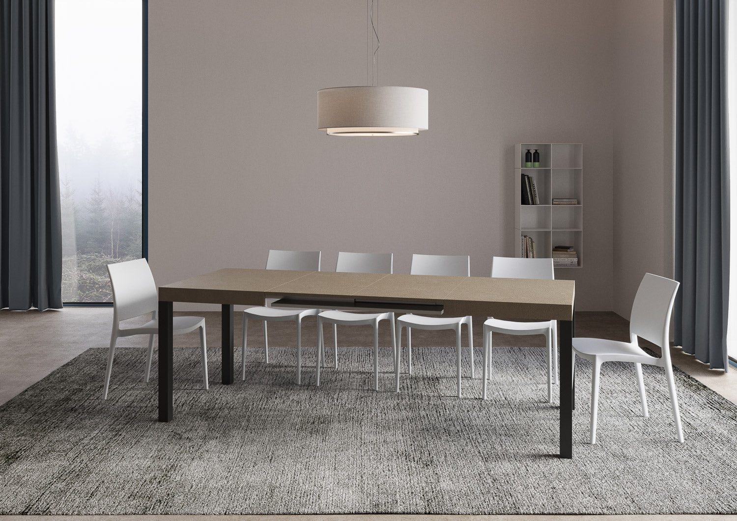 Tavolo Allungabile 120/380x90 cm Everyday Tortora Gambe Antracite