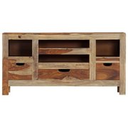 Credenza-Buffet-Armadio da cucina Grigia 100x30x50 cm in Legno Massello di Acacia