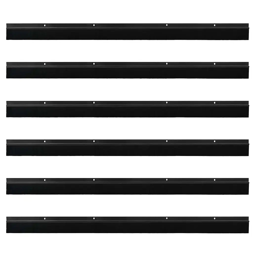 Spazzole per porte a vite 6 pcs Nero 100 cm Lega di alluminio