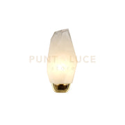 Lampada da parete Rocky 1Lt, metallo ottone satinato e vetro