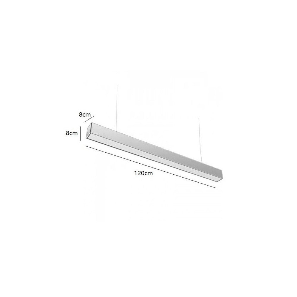 Trade Shop - Plafoniera 40w 120cm Con Cavi Sospensione Alluminio Silver Illuminazione Luce 6500k 00640 -