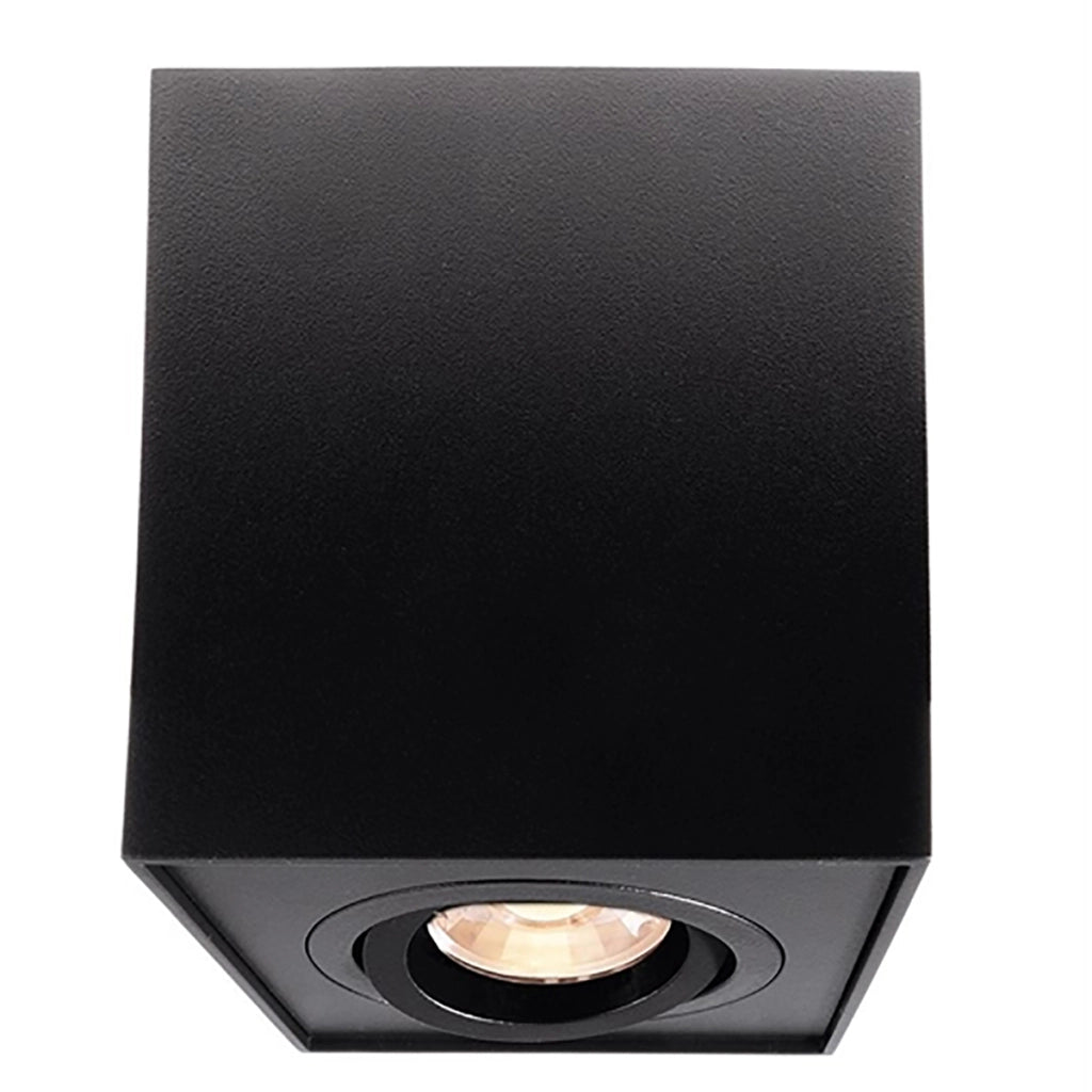DATO Faretto soffitto plafoniera quadrata LED GU10 diffusore orientabile luce ingresso corridoio cucina bagno negozio 230V NERO