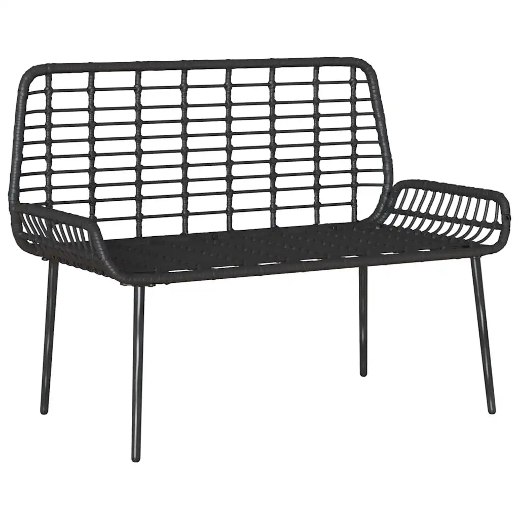 Panchina da Giardino | Panca da Giardino Nero e antracite polyrattan