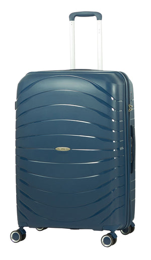 Trolley Valigia Grande Rigido Espandibile in Polipropilene TSA Ravizzoni Alaska Blu