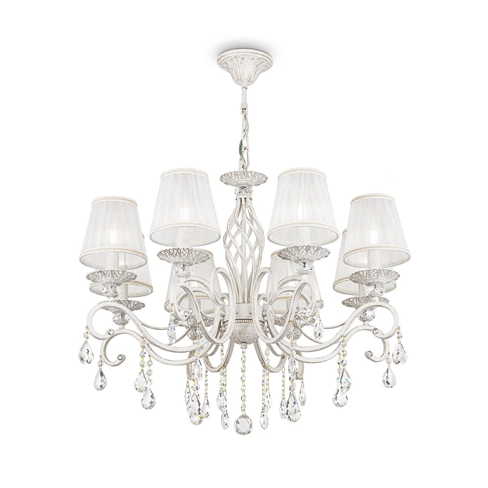 Lampadario classico Grace bianco 8xE14 Maytoni ARM247-08-G