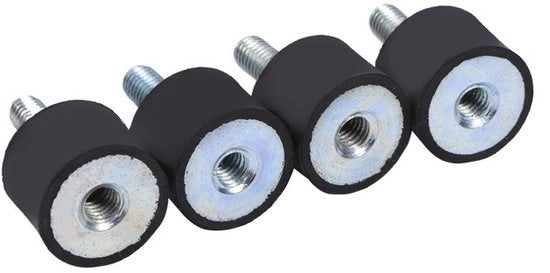 Isolatori Antivibrati Silentblock - Schroefdraad M6/M8 - Trattamento per Compressori d'Aria e Motori Diesel - Nero/Argento