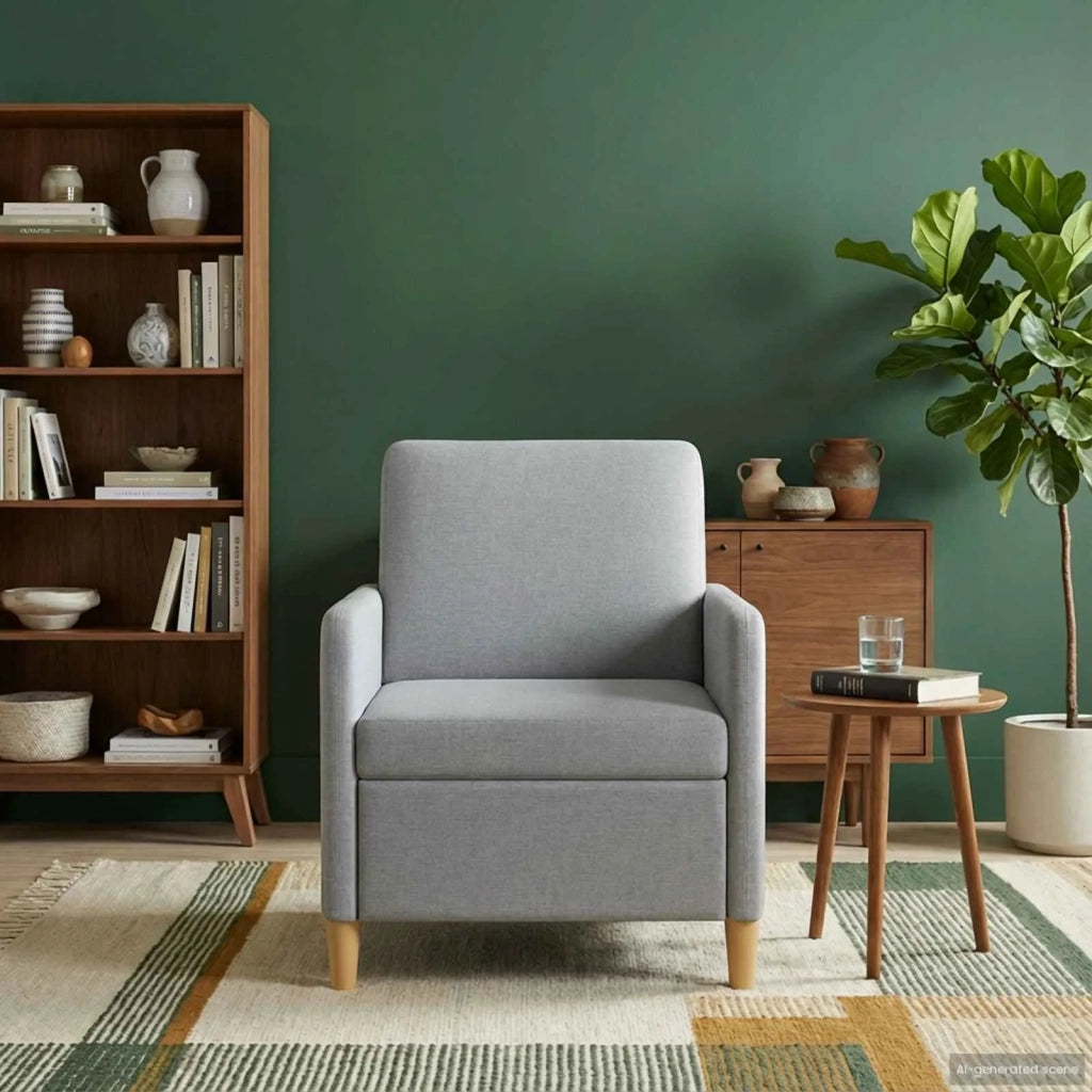 Divano con Storage Grigio Chiaro 72 x 78 x 87 cm Poliestere 42036863