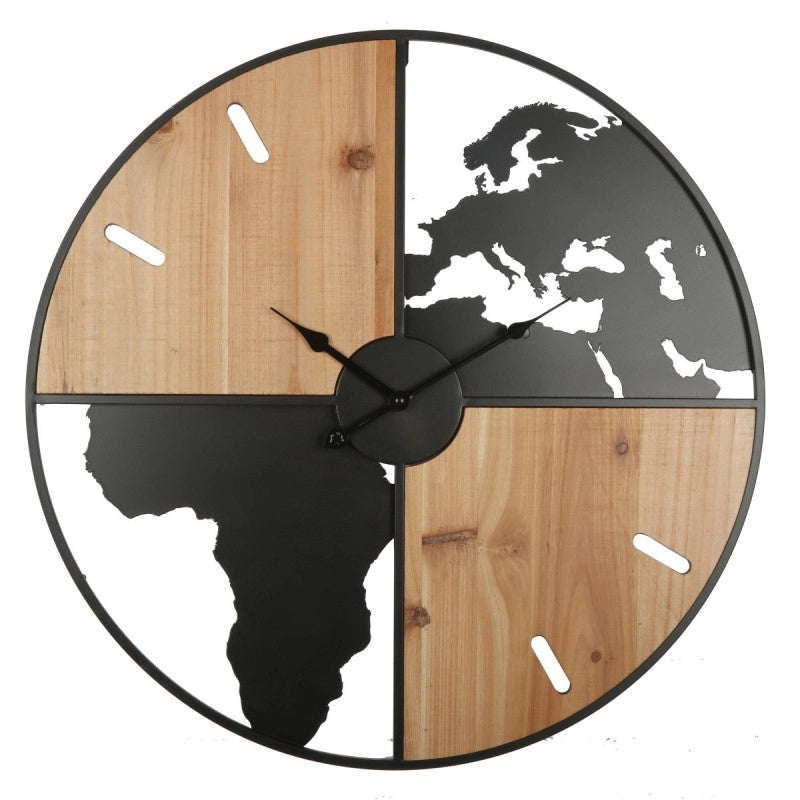 Orologio Da Parete Half ø 67 Metallo E Mdf