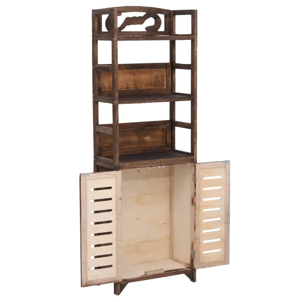 Vetrina Marrone Scuro 46x24x140 cm Legno Massello di Paulonia 338506