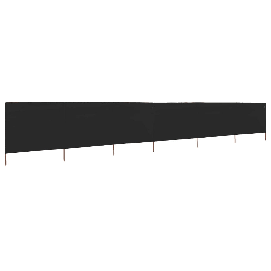 Paravento a 6 Pannelli in Tessuto 800x120 cm Nero 47178