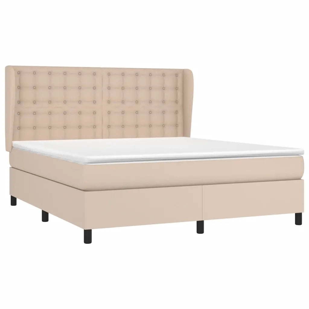 Giroletto a Molle con Materasso Cappuccino 160x200cm Similpelle