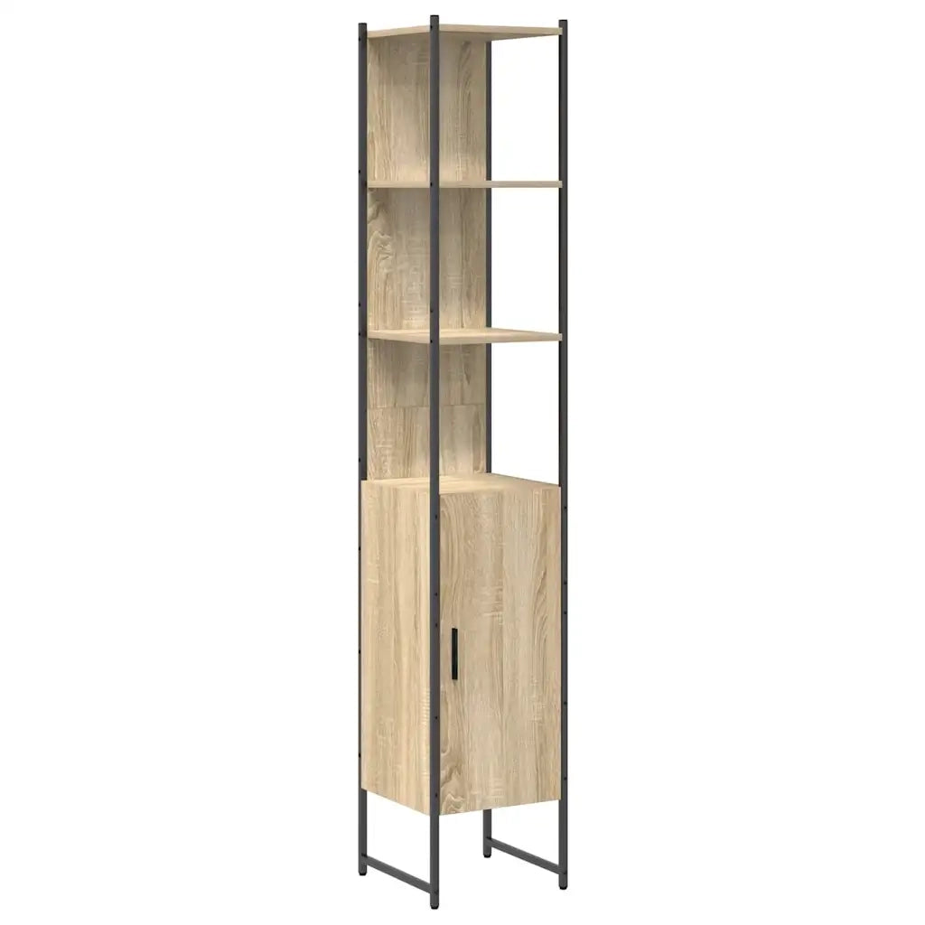 Set di mobili per il bagno con lo scaffale 4 pcs Rovere Sonoma