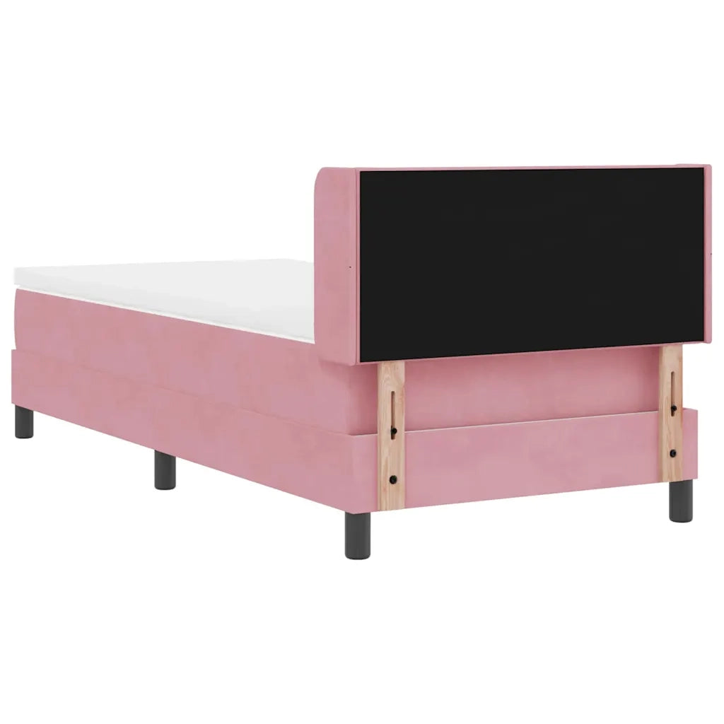 Letto a molle con materasso Rosa 190 x 90 cm Poliestere 3341503