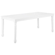Tavolo da pranzo in legno di gomma bianco 180 x 90 cm rettangolare vintage