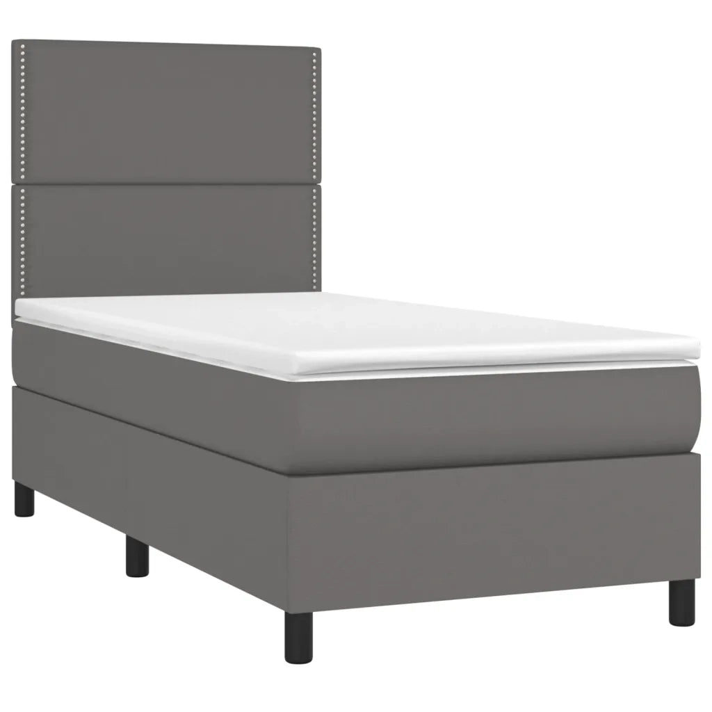 Giroletto Molle con Materasso e LED Grigio 100x200cm Similpellecod mxl 99045