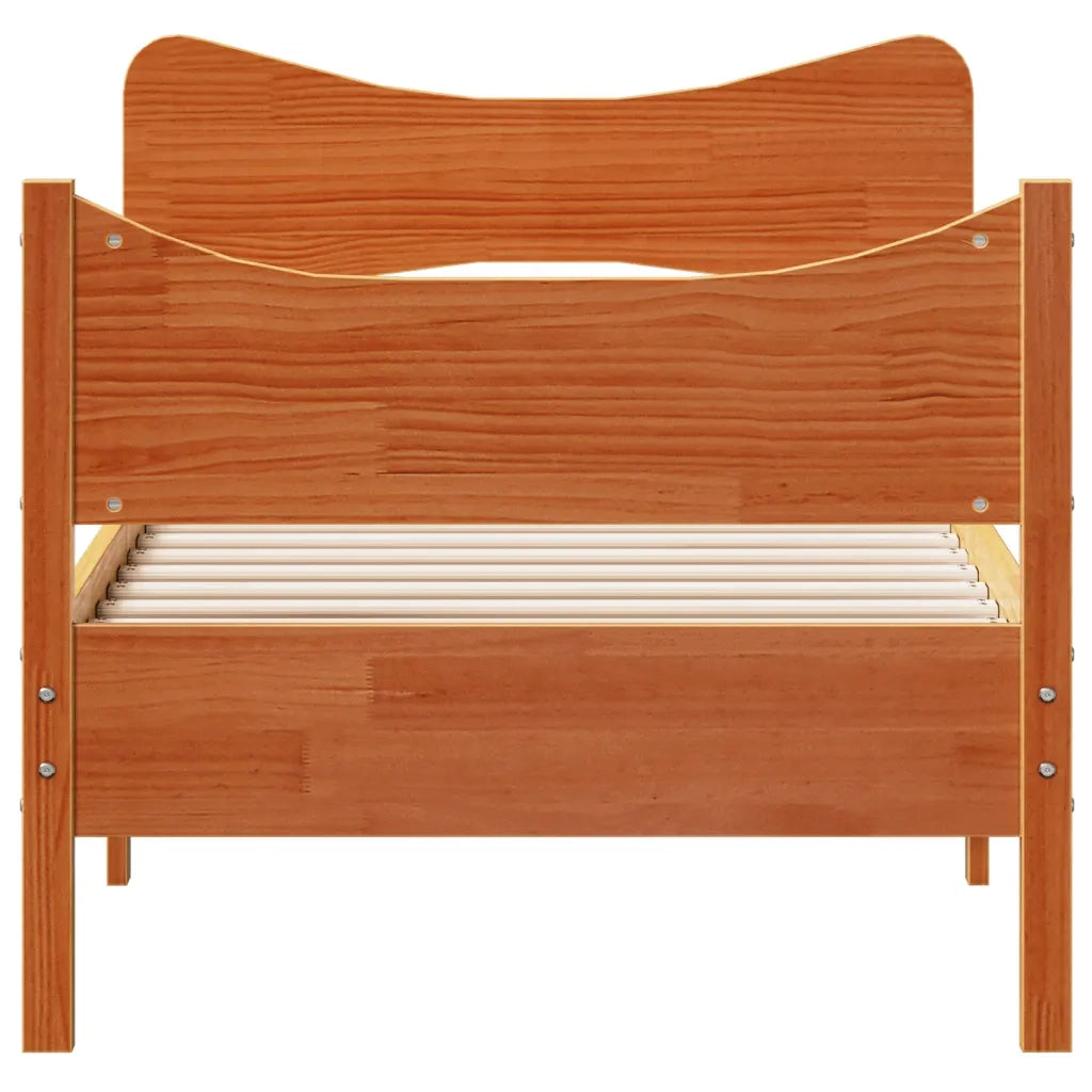 Letto senza Materasso Marrone Cera 90x190 cm in Legno di Pino 3216404