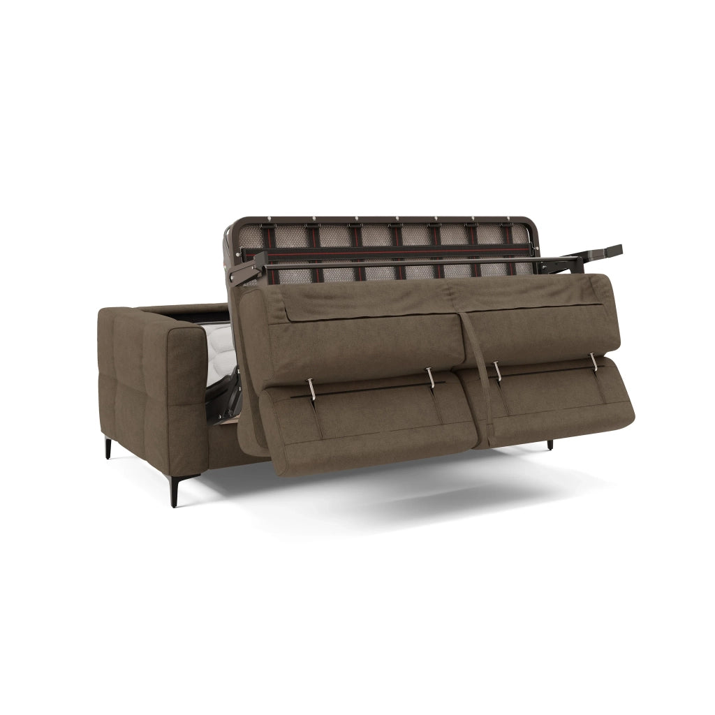 Gardenia Divano letto materasso alto 18 cm con poggiatesta reclinabili e rivestimento impermeabile T02 198 cm (mat. 140x197) marrone