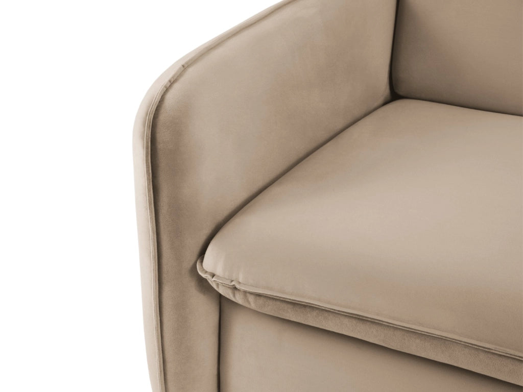 Cosmopolitan Design - Divano convertibile "Vienna" 3 posti in velluto beige 